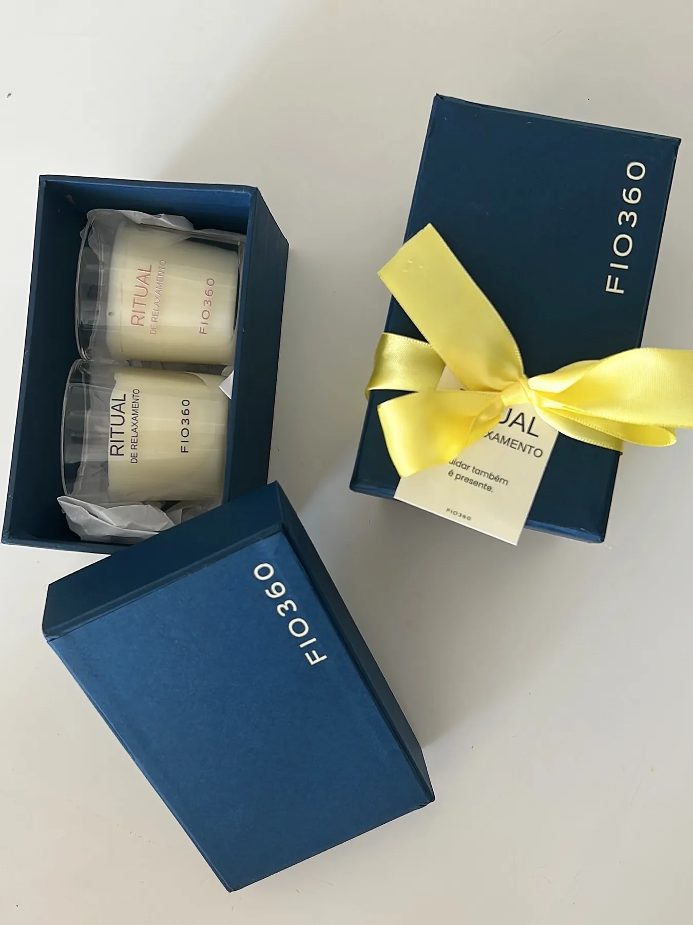 Kit FIO360 navy com duo de velas Ritual de Relaxamento